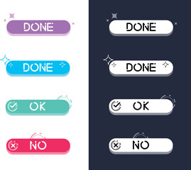 set of buttons for web