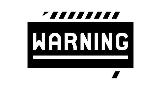 warning sign glyph icon animation