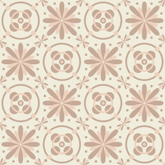Patchwork style square ceramic tile, beige pink pattern for wall design