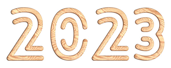 año nuevo 2023 en madera 3D