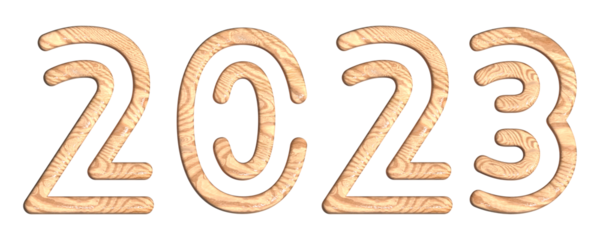 año nuevo 2023 en madera 3D