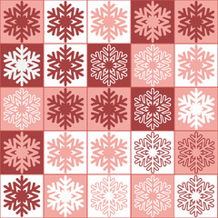 Christmas seamless pattern, red white pink festive new year background for decorative design. Christmas gift wrapping paper, vector square illustration