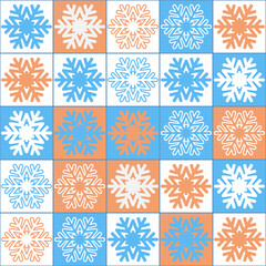 Christmas background with snowflake for invitation and congratulations, festive wrapping paper design for Christmas present