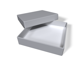 Caja abierta de regalo sobre limbo