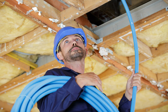man working on electrical installation