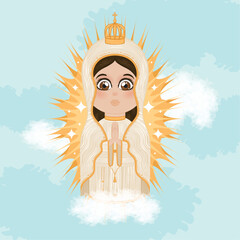 Isolated cute virgin mary character Vector illustration
