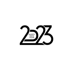 Happy New year 2023 text design decorative background