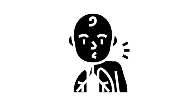 cough reflex glyph icon animation