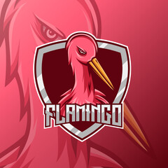 Flamingo bird mascot vector design. Very good for sports or team logo designs © Rahmatsapp