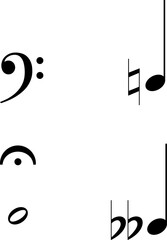 Music note icon vector transparent background. Music Note Icon Vector Art. Music notes icon flat vector image. Vector illustration on a transparent background.