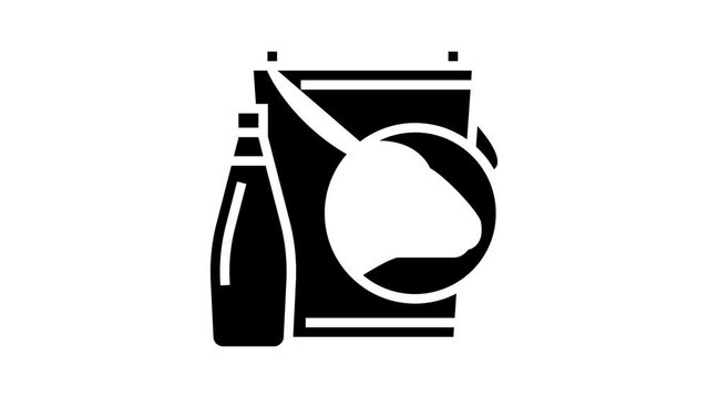 milk sheep glyph icon animation