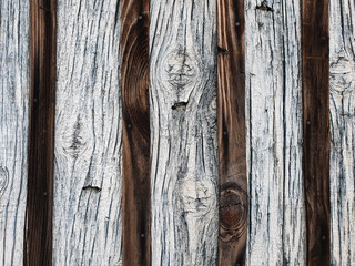 Aged rustic white and dark wooden plank boards background with grunge texture - 550088903