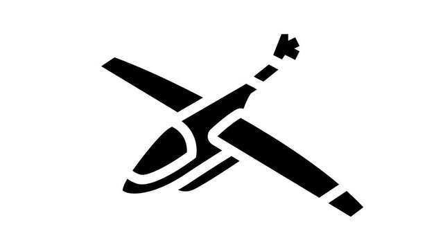 amphibious airplane aircraft glyph icon animation