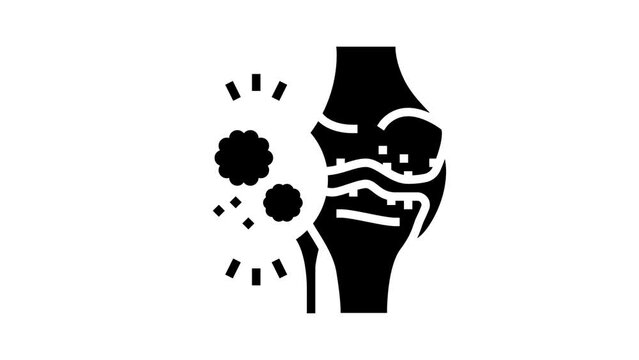 infectious arthritis glyph icon animation
