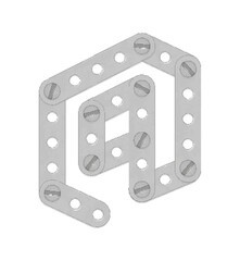 Fototapeta premium Alphabet from the details of the iron constructor. Et or dog sign. Vector illustration isolated on white background