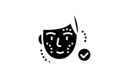 facial reconstruction surgery glyph icon animation