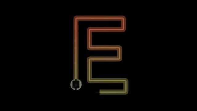 Animated Neon Flickering Font - Letter E