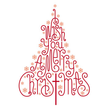 Christmas tree with a Christian cross and hand lettering, illustration over a transparent background, PNG image