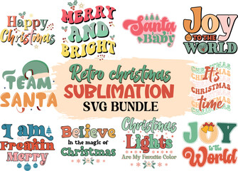 Retro Christmas Sublimation SVG Bundle