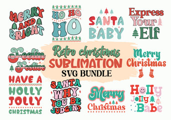 Retro Christmas Sublimation SVG Bundle