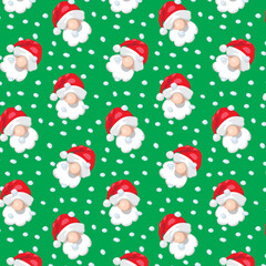 Santa Claus, background with seamless pattern, repeating vector illustration.