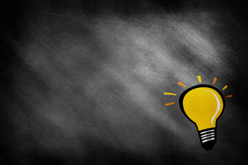 A light bulb symbolizing an idea on a blackboard background
