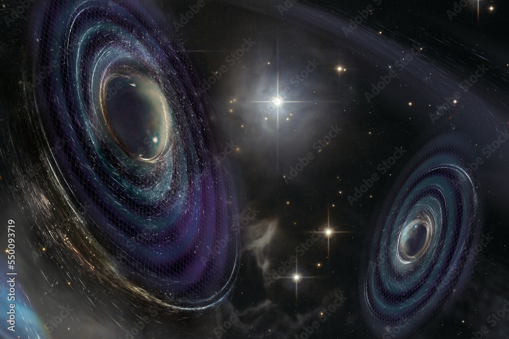 Canvas Prints abstract space wallpaper. black holes over stars in outer space. elements of this image furnished by