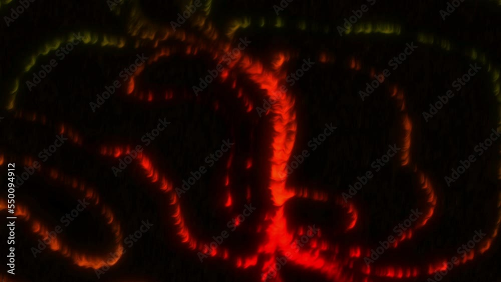 Poster energy pulses with colorful curved lines. motion. colorful computer pulses with circular lines on bl