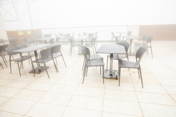 empty coffee in the fog