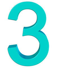 Fototapeta premium blue number 3