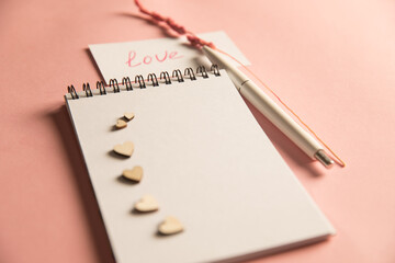 Note left on love notepad.