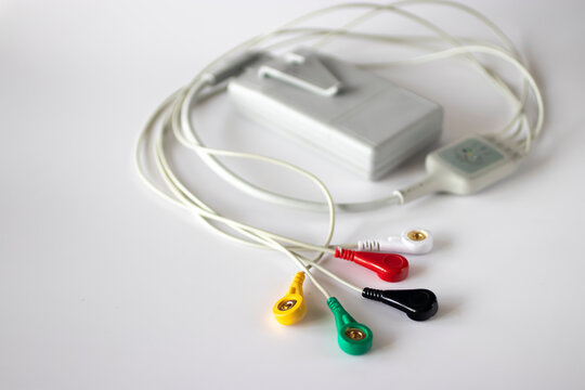 Holter monitor. Apparatus for monitoring the work of the heart. Soft focus.