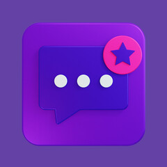 Favorite Chat Icon 3D Illustration