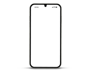 3D realistic high quality smartphone mockup with isolated background. Smart phone mockup collection. Device front view. 3D mobile phone with shadow on white background.