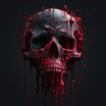 skull and blood illustration