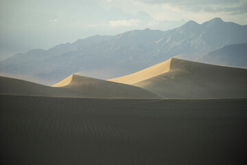Tranquil view of desert against mountains