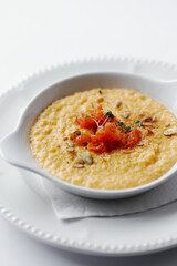 porridge with pumpkin and salmon