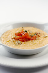 porridge with pumpkin and salmon