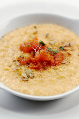 porridge with pumpkin and salmon