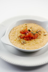 porridge with pumpkin and salmon