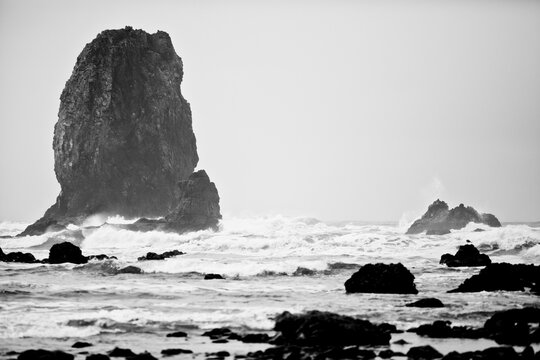 A Monolith rock along the coast.