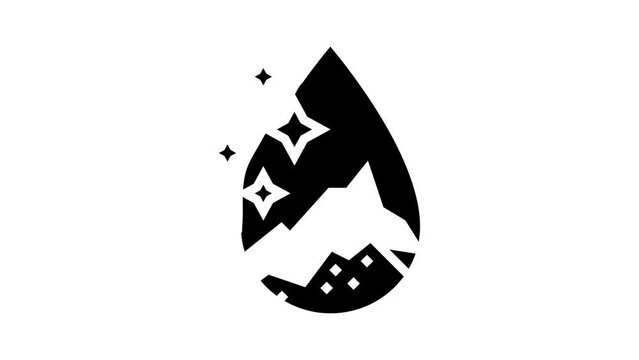 artesian water glyph icon animation