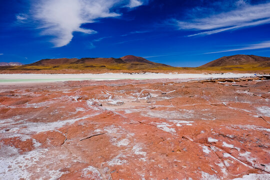 Lakes at Piedra Rojas on Altiplano in Atacama Desert, Chile
