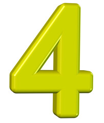 Obraz premium 3d gold number 4