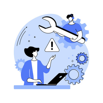 support team fixing problem with wrench clip art preview