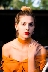 
classic old-fashioned woman portrait