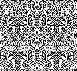 Simple art abstract pattern black line wavy spots graphic vector image