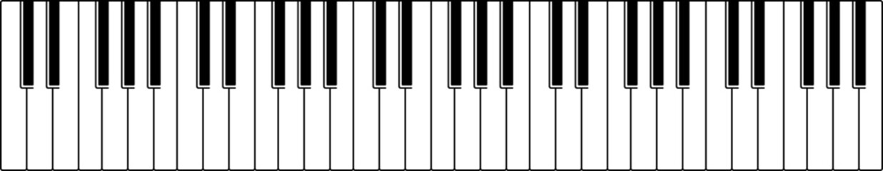 Piano keys. Musical instrument keyboard. Vector illustration.