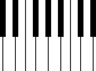 Piano keys. Musical instrument keyboard. Vector illustration.