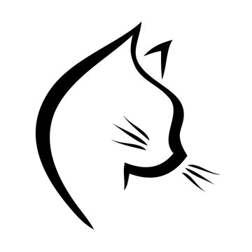 Cute black cat, illustration over a transparent background, PNG image